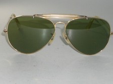 1970's 62 14 VINTAGE B L RAY-BAN ARISTA GP RB3 TRU GREEN OUTDOORSMAN SUNGLASSES