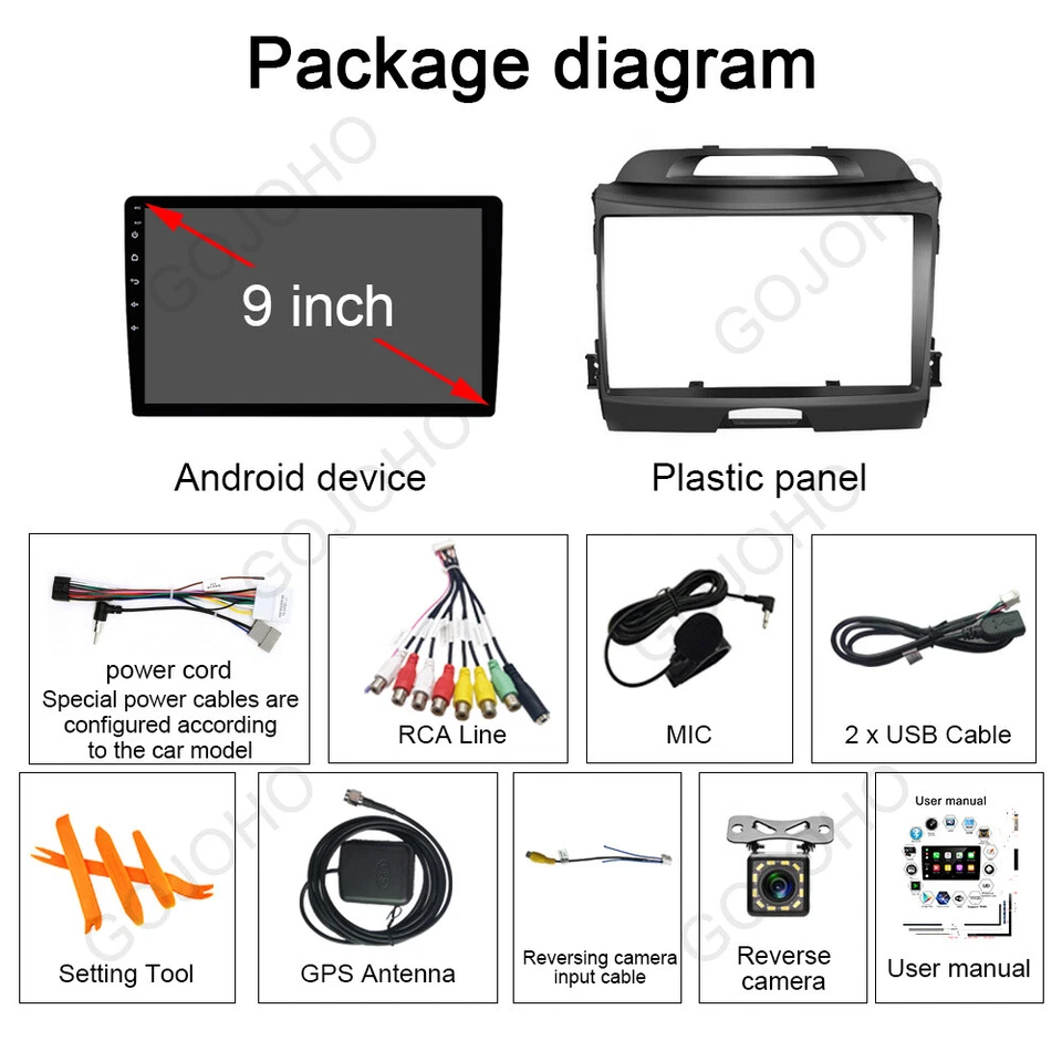 Radio estéreo para automóvil Android 13 4+64 GB para KIA Sportage 2011-2015 GPS NAVEGACIÓN Carplay Foto 4 de 4