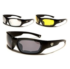CHOPPERS Sunglasses Wrap Plastic Frames Wind Resistant Padded Motorcycle Biker.