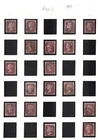 GB QV 1858 Part Set on 6 pages of Sg 43/4 1d Red Plate Numbers, Plates 71-224.