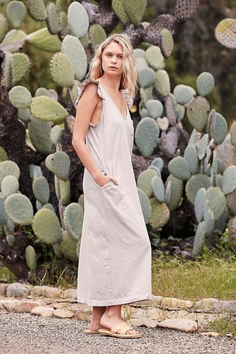 MIDI TEE SHIRT RUFFLE SLEEVE DRESS 