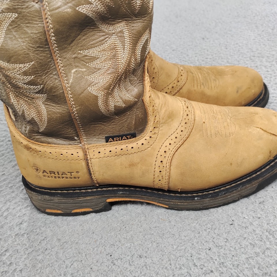 Ariat Workhog Soft Toe Work Boots 10008633 Mens 11.5 D Tan Brown