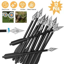 12Pcs Pistol Crossbow Bolts 6.5" Aluminium Arrows Broadhead Hunting Mini Archery