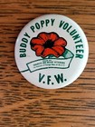 Vintage V.F.W. Buddy Poppy Volunteer Pinback Button — photo 1