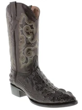 Mens Western Cowboy Boots Brown Alligator Pattern Hornback Genuine Leather J Toe