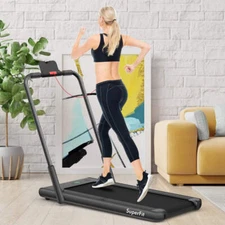 NNECW 2-in-1 Foldable Treadmill with APP &amp Remote Control for Home &amp Offic