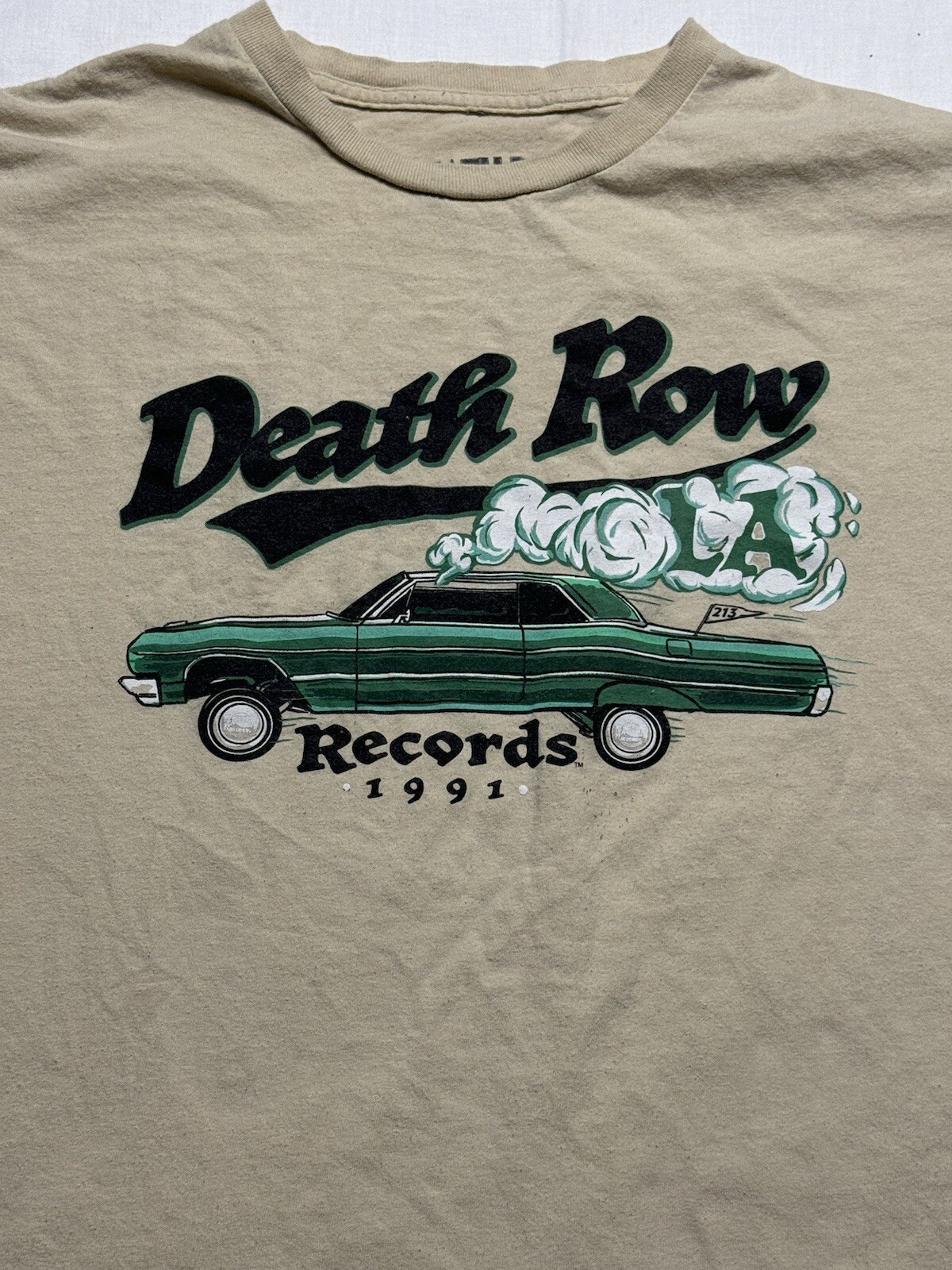 FILA T shirt Death Row Records uomo XL marrone hip hop rap maglietta manica corta girocollo