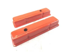 SBC Small Block Chevy 283 327 350 383 Short Valve Cover Steel Orange E41504ORG
