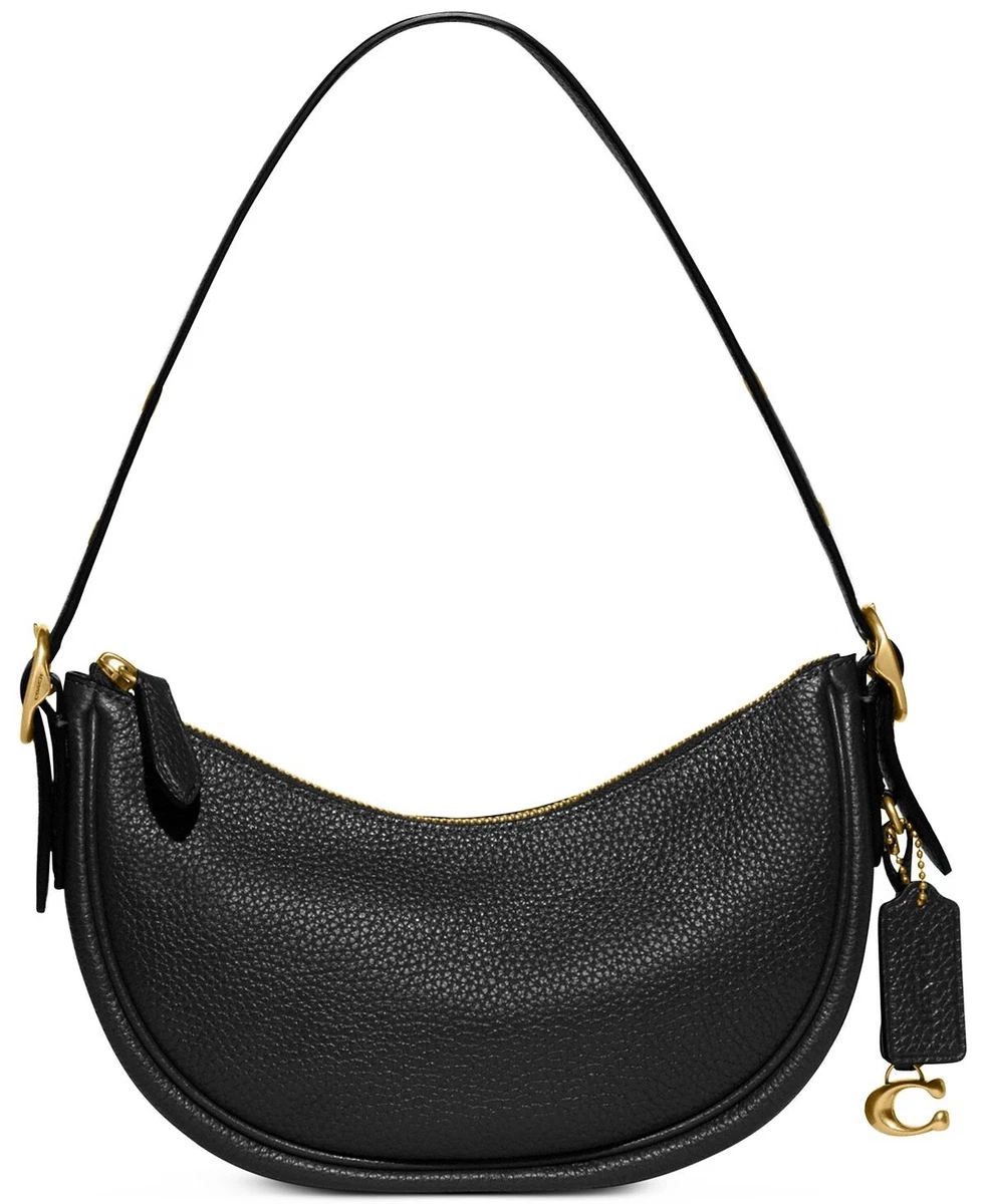 Coach Luna Gold Black Soft Pebble Leather Shoulder Bag In Original Packaging