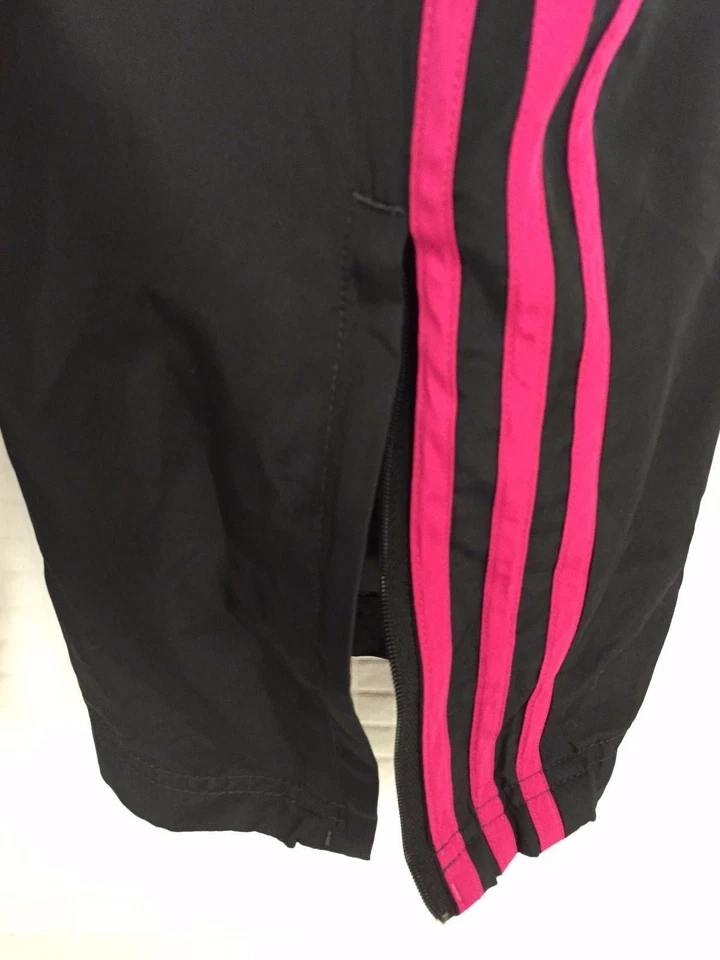 De Colección ADIDAS Negro con Rayas Rosa (magenta) Talla Mediana Malla Forrada Calentamiento Foto 4 de 4