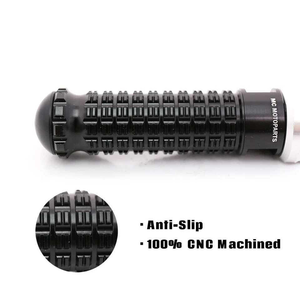 Clavijas delanteras negras para Kawasaki ZRX 1100 97 98 99 00 01 CNC SHADOW Rider Foto 2 de 4