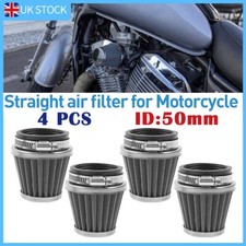 4x 50mm Universal Air Filter Pod Cone Cleaner Motorcycle for Honda Yamaha Suzuki
