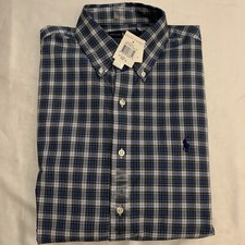 Ralph Lauren Men  s Dress Shirt Size 16/40-41 Plaid Button Down Cotton New NWT