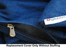 DENIM COVER  INTERNAL WATERPROOF DUVET CASE FOR DOG PET BED PILLOW SMALL LARGE