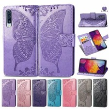 Butterfly Faux Leather Card Slot Wallet Flip Stand Strap Cell Phone Case Cover