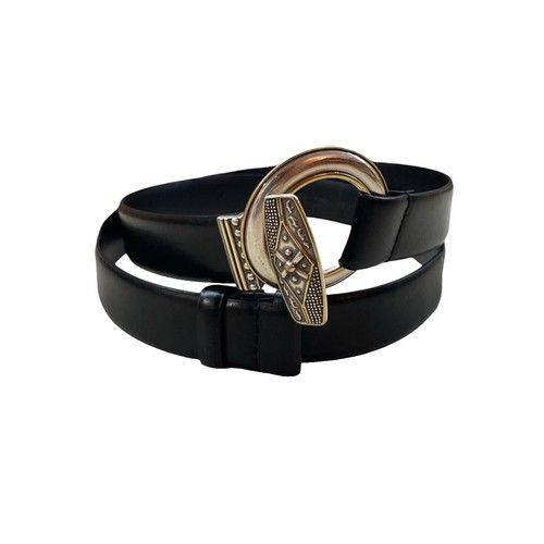 Chico\'s Interlock Double Circle Belt Black Hammered Metal Women\'s M/L Chico main image 3