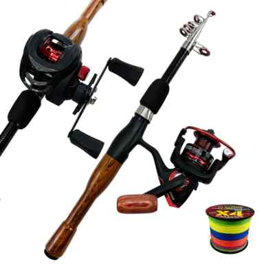 Ultralight Casting Fishing Rod Combo Telescopic Rods 19+1BB Baitcasting Reel 8kg