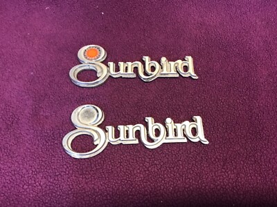 1976 - 1980 Pontiac Sunbird Fender Emblem Badge set2 OE GM