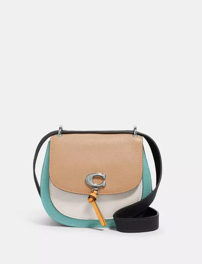 NWT Coach Remi Saddle Bag In Colorblock 1330 Taupe