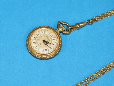 Bucherer Ladies Vintage Yellow Gold Plate Small Ornate Pocket
