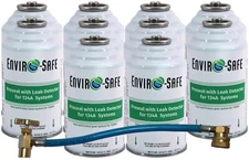 Pro Seal, Stop Leak w/ R 134a Leak Detector Dye + R 134a Charging Hose - 10 Cans