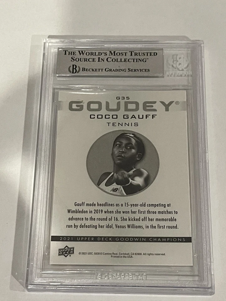 Coco Gauff Signed UD Goodwin Champions Goudey Card Slabbed Beckett BAS a - Image 2 of 2
