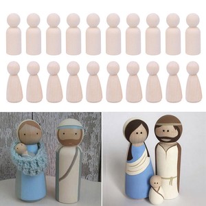 10pcs Unfinished Wood Peg Dolls Wooden 