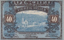 40 HELLER 1921 City of PRESSBAUM Lower AUSTRIA Notgeld Banknote #PE385.U