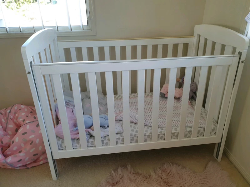 white timber cot