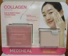 MEDIHEAL Collagen Ampoule Pad Facial Toner Pads Collagen & Ceramide 100CT + 100