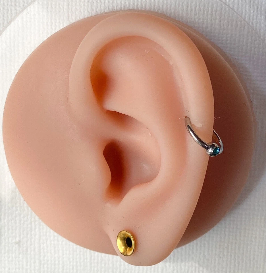 4 PAIR Value Pack 316L Surgical Steel Gem Captive Bead Rings 14g or 16g - Image 4 of 4