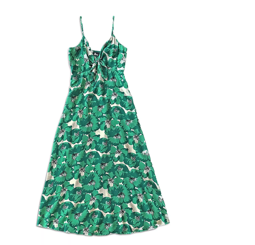 knee length dresses for ladies Cream A-Line Midi Casual Party Dress with Floral Print– PromGirl main image 0