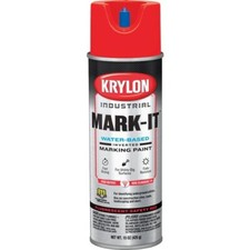  12 -Krylon Mark-It 732408 Industrial WB Fluorescent Red Inverted Marking Paint