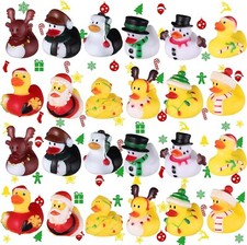 24 Pcs Christmas Rubber Ducks Christmas Ducks for Funny Xmas Favors Decoration