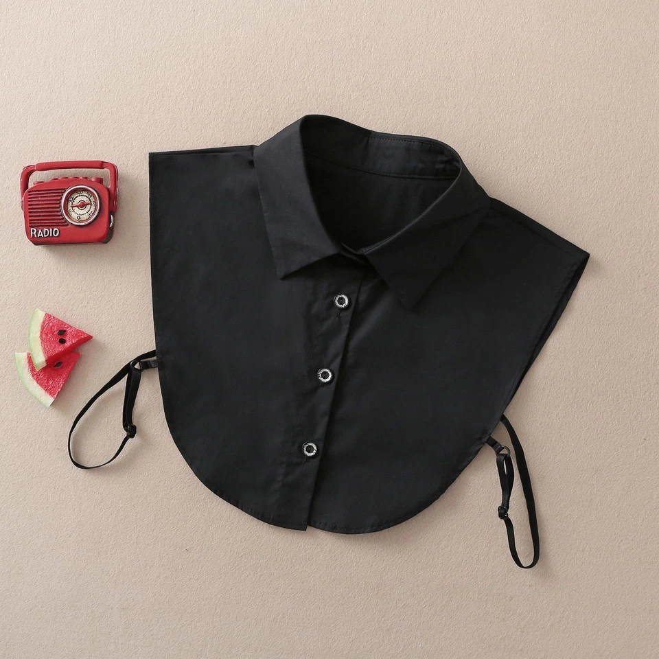 Blusa Falsa Babero Falso Mujeres Cuello Dickey Media Camisa Desmontable Moño Encaje Foto 4 de 4