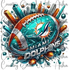 Sublimation Transfer Dolphins Football Ready To Press Heat Transfer