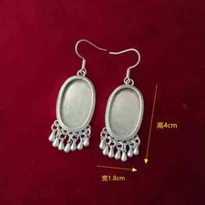 Tribal exotic cute accessory pure handmade Miao silver DIY embed earring 1pair
