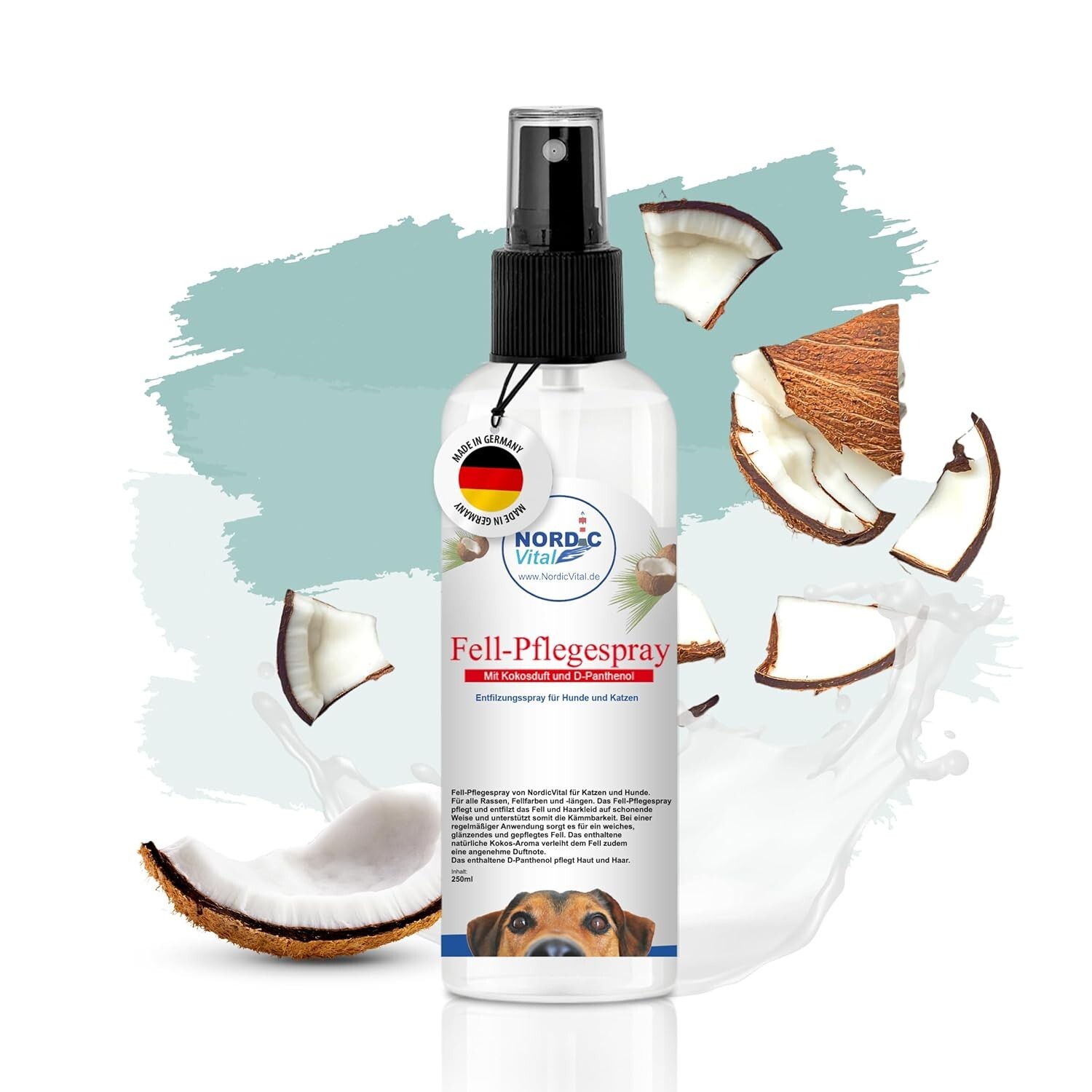 Fellpflege Entfilzungsspray 250ml mit natürl. Kokos Fellspray Hunde & Katzen