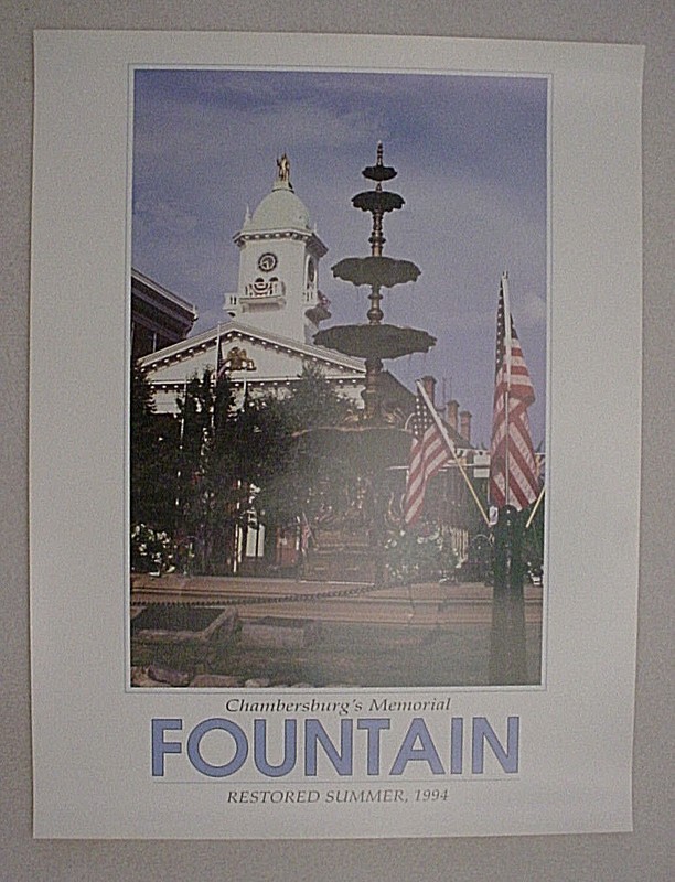CHAMBERSBURG, PA  - MEMORIAL SQUARE FOUNTAIN POSTER
