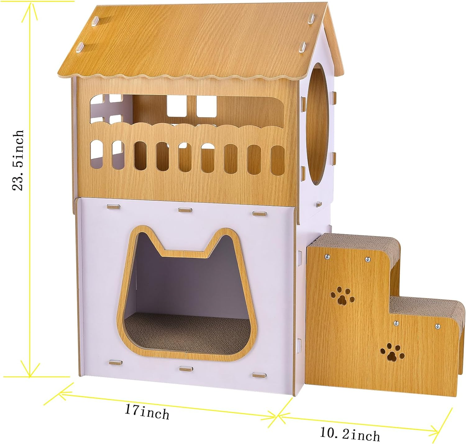Cat Houses for Indoor Cats,Cardboard Cat Scratcher House for Kittens