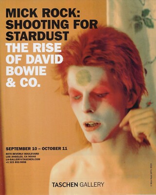 MICK ROCK c1973 Rise of David Bowie & Co Art Gallery Exhibit 2015 Print Ad