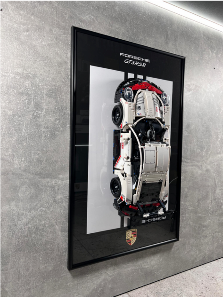 LEGO Art Wall Holder Frame 80x50 cm. for LEGO Technic Porsche 911