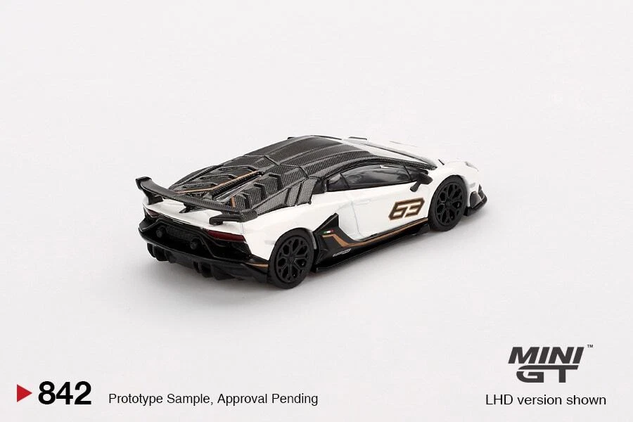 Mini GT MGT00842LHD Lamborghini Aventador SVJ 63 Bianco Asopo Die Cast 1/64 - Immagine 3 di 3