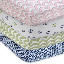 Wendy Bellissimo Mix  Match Fitted Crib Sheet Anchor Chevron Geometric Safari