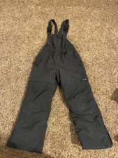 Lands End Kids Snow bibs Overalls Grey Size 6 Unisex Zipper Pockets Legs