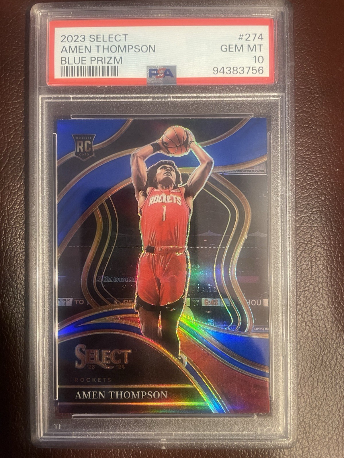 Amen Thompson 2023-24 Panini Select - #274 Blue Prizm (RC)