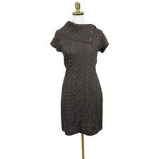 Calvin Klein Womans Sweater Dress Size S Brown Cowl Neck
