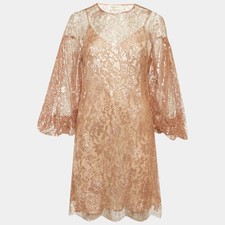 Zimmermann Rose Gold Lace Mini Dress S