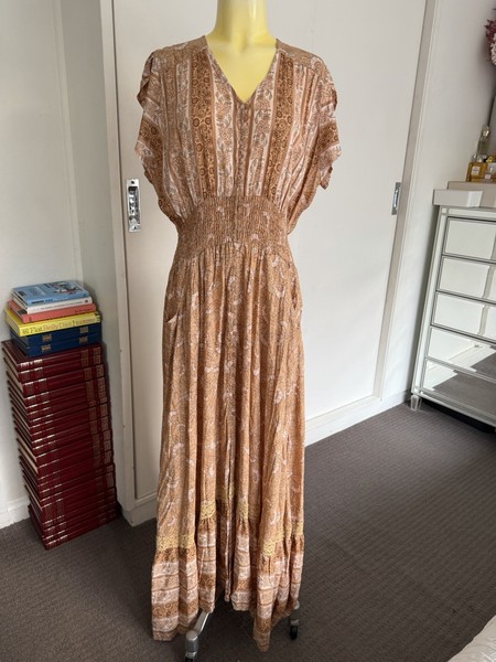 Jaase Dress 18 Fit And Flare Maxi Short Sleeve 