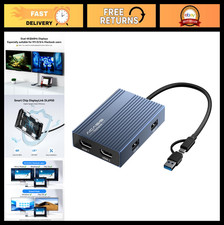 USB C Dual HDMI DisplayLink Adapter for Mac  Windows - 4K Video Output, Multi-M